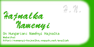 hajnalka namenyi business card